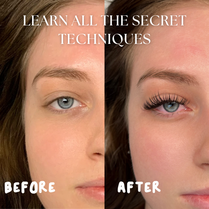 Before and after a full custom wispy set
